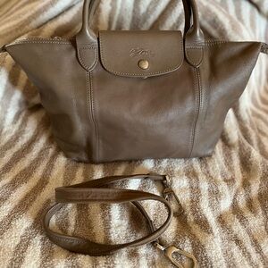 Longchamp Brown Leather Tote Bag